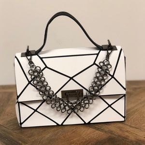 White Geometric Purse